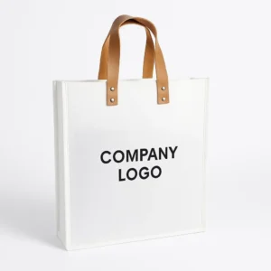 Custom White Felt Carry Bag With Logo